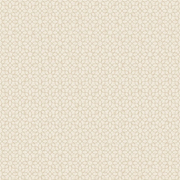 Unbranded Metallic FX Cream and Gold Geometric Mosaic Design Non-Woven Wallpaper Sample
