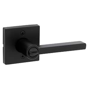 Halifax Square Matte Black Keyed Entry Door Handle Featuring SmartKey Security