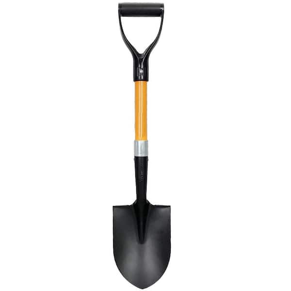 27 in. L Fiberglass Handle D-Grip Short Handle Digging Shovel with Heavy-Duty Metal Blade Shovel (1-Pack)