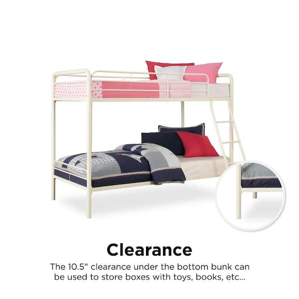 Dhp Elen White Twin Metal Bunk Bed, Can You Use A Twin Mattress On Bunk Bed