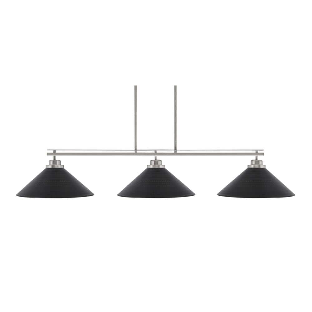 Monroe 3-Light Billiard Light, Round Fitter, Brushed Nickel Finish, 16 in. 