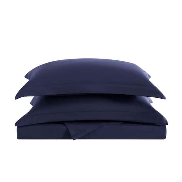 Truly Soft Everyday 4 Piece Full/Queen Removeable Cover Microfiber Comforter Set in Navy Blue