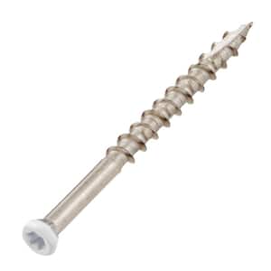 Marine Grade Stainless Steel #7 X 2-1/4 in.Wood Trim Screw (White Head) 1lb (Approximately 130 Pieces)