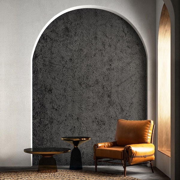 Black Embossed Granular Texture Peel and Stick Wallpaper Roll Self Adhesive Vinyl Contact Paper (cover 30.78 sq. ft. )