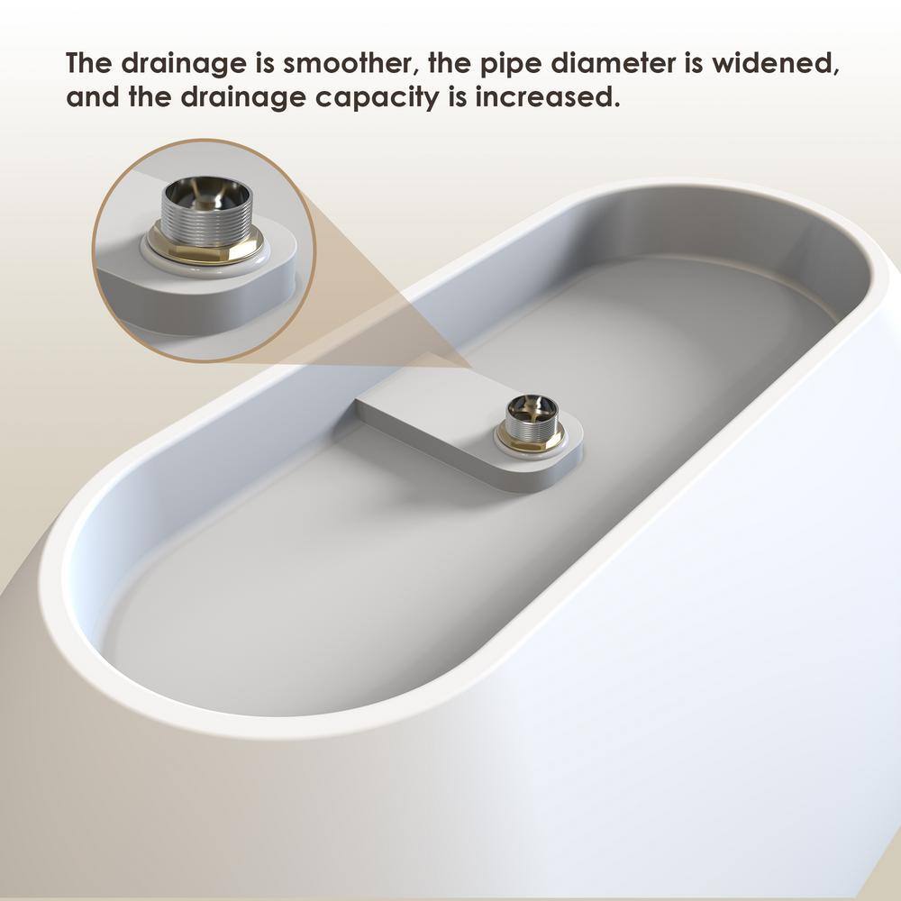 Ryder 59'' Matte White Solid Surface Freestanding Bathtub