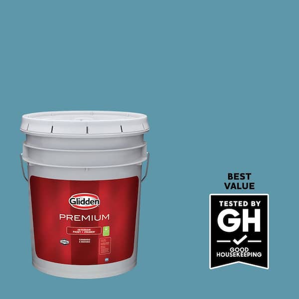 Glidden Premium 5 gal. Aqua Blue PPG1151-5 Flat Interior Latex Paint