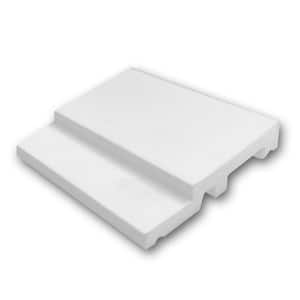 1/2 in. D x 3 in. W x 4 in. L Primed White High Impact Polystyrene Baseboard Moulding Sample Piece