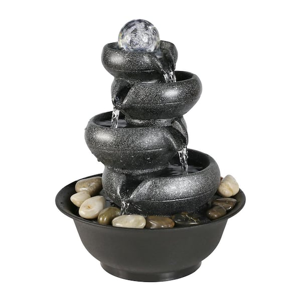 Bits and Pieces - Indoor/Outdoor Iridescent Glass Butterfly Fountain - Zen Tabletop Water Fountain