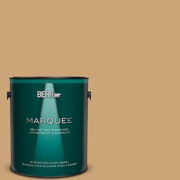 BEHR MARQUEE 1 gal. Home Decorators Collection #HDC-AC-13 Butter Nut One-Coat Hide Semi-Gloss Enamel Interior Paint & Primer