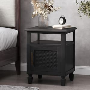 Trillium Dark Gray Nightstand with Cabinet Deep 24.00 in. H x 19.50 in. W x 15.75 in. D