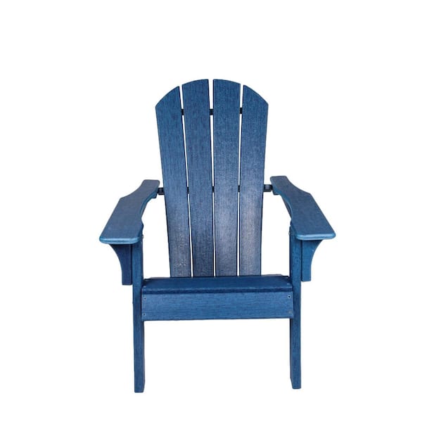 Huluwat 29.5 in. x 35.8 in. x 32.7 in. High Quality Plastic Outdoor Patio Adirondack Chair in Navy Blue