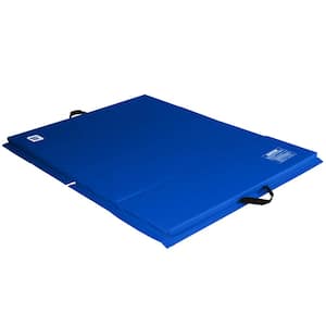 Blue 48 in. W x 72 in. L x 2 in. T Vinyl Personal Fitness and Exercise Gym Flooring Mat Gymnastics (24 sq. ft.)