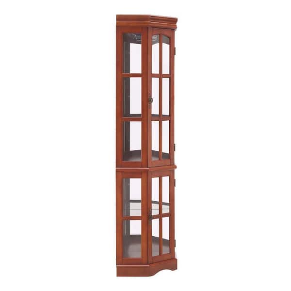 XUJMK 18 in. W x 23 in. D x 71 in. H Brown Linen Cabinet Curio