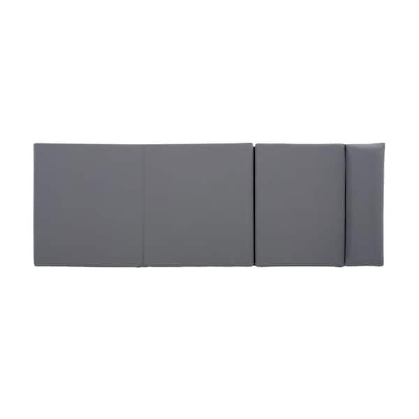 76.7 in. L x 27 in. W x 4 in. T Gray Outdoor Chaise Lounge Cushion