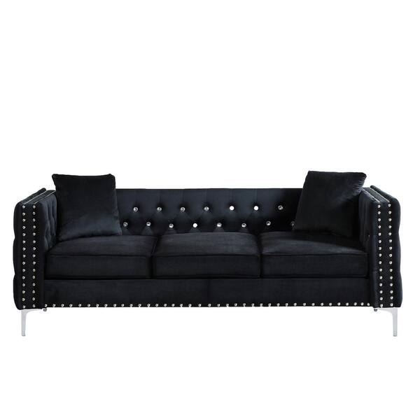 Late 20th Century Modified Tuxedo Slipcover Style Pillow Back Large Scale  Sofa – warehouse 414