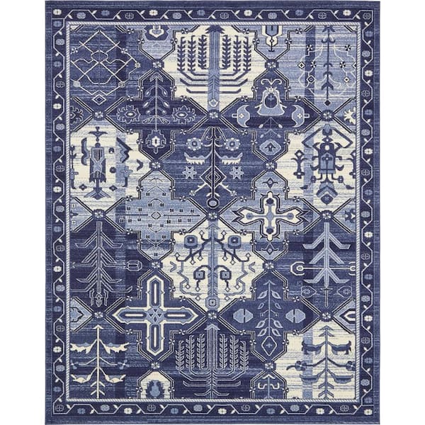 Unique Loom La Jolla Cathedral Blue 8' 0 x 10' 0 Area Rug