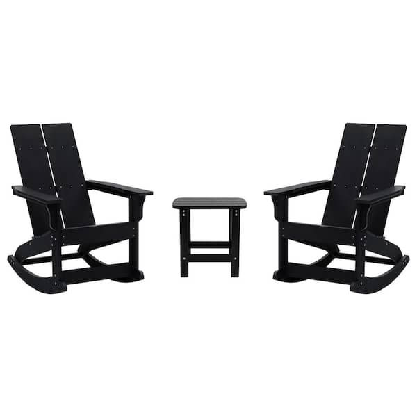 TAYLOR + LOGAN Black 3-Piece Plastic Patio Conversation Set