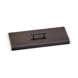 18 in. x 6 in. Rectangular Oil Rubbed Bronze Cover for Drop-In Fire Pit Pan
