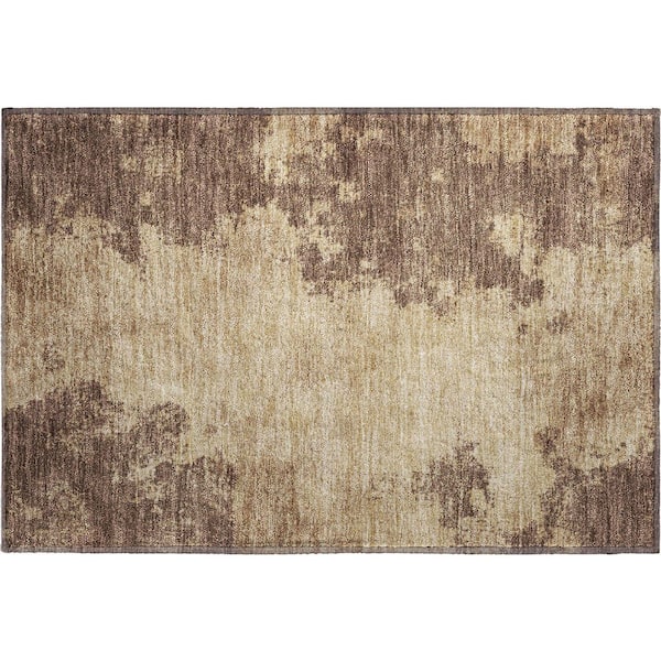 Mayfield Premium Machine Washable Abstract AMF1902 Brown 2 ft. x 3 ft. Area Rug