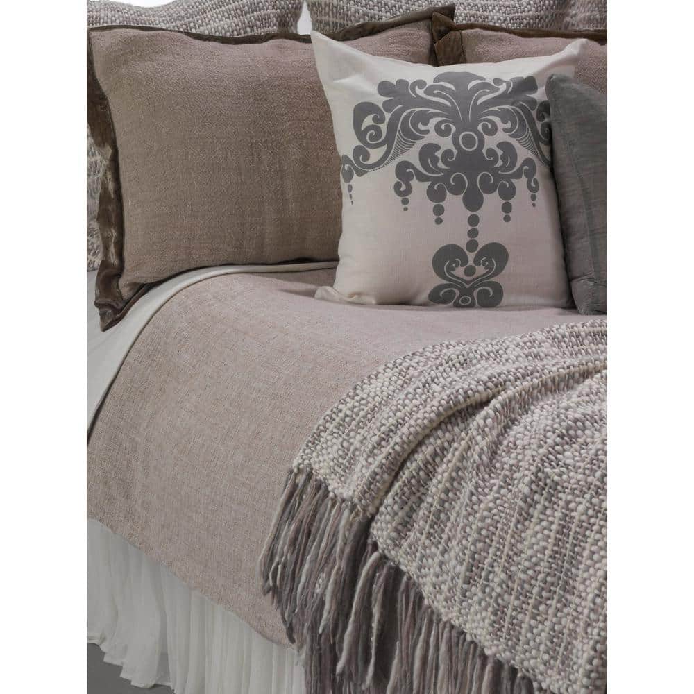 Off-White Polyester King Split Corner Bed Skirt