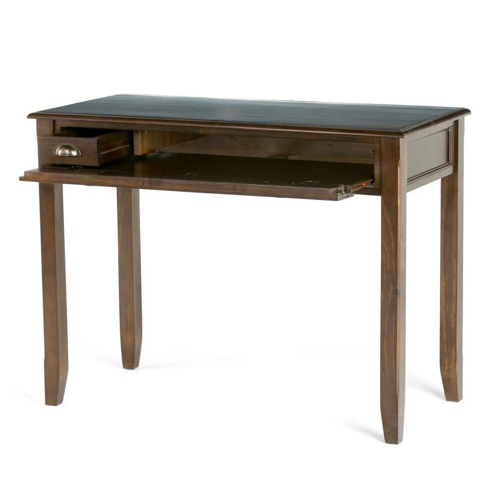 Burlington Traditional Mahogany Brown Solid Wood Desk with Keyboard Tray