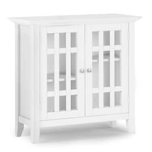 Bedford Solid Wood 32 in. Wide Transitional Low Storage Media Cabinet in White