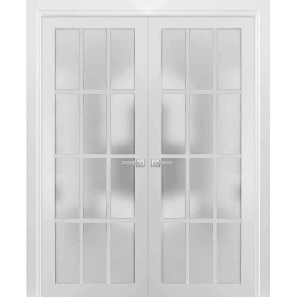 48 in. x 84 in. White Finished Universal/Reversible Frosted Glass Solid Wood Assembly Required Interior Door Kit price history on PriceWatchPro