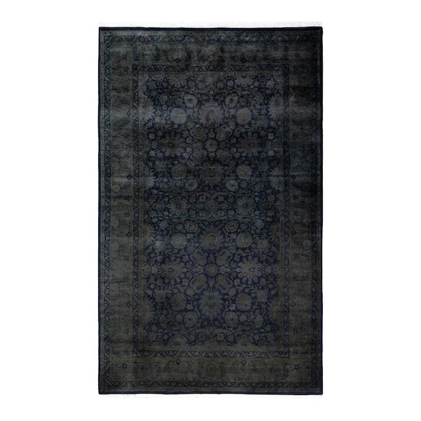 Solo Rugs Fine Vibrance Black 5 ft. x 8 ft. Solid Wool Indoor Area Rug