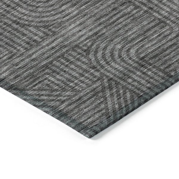 Chantille Machine Washable Indoor/Outdoor Abstract ACN917 Charcoal 9 ft. x 12 ft. Area Rug