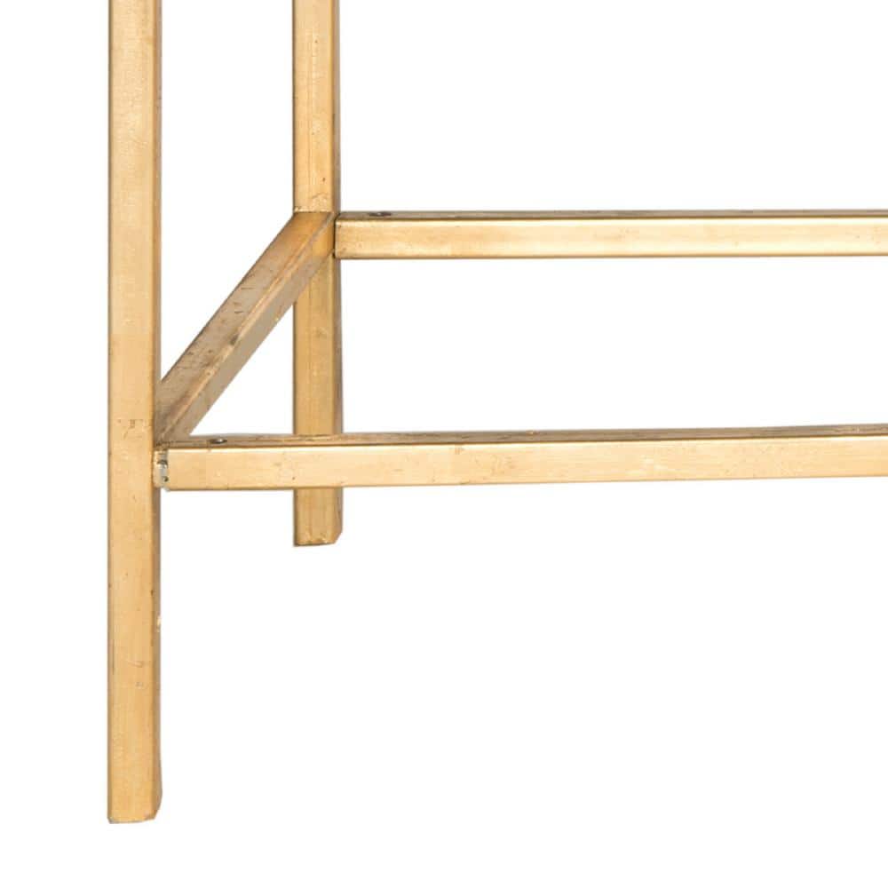 Inga 63" Gold and Glass Rectangular Console Table