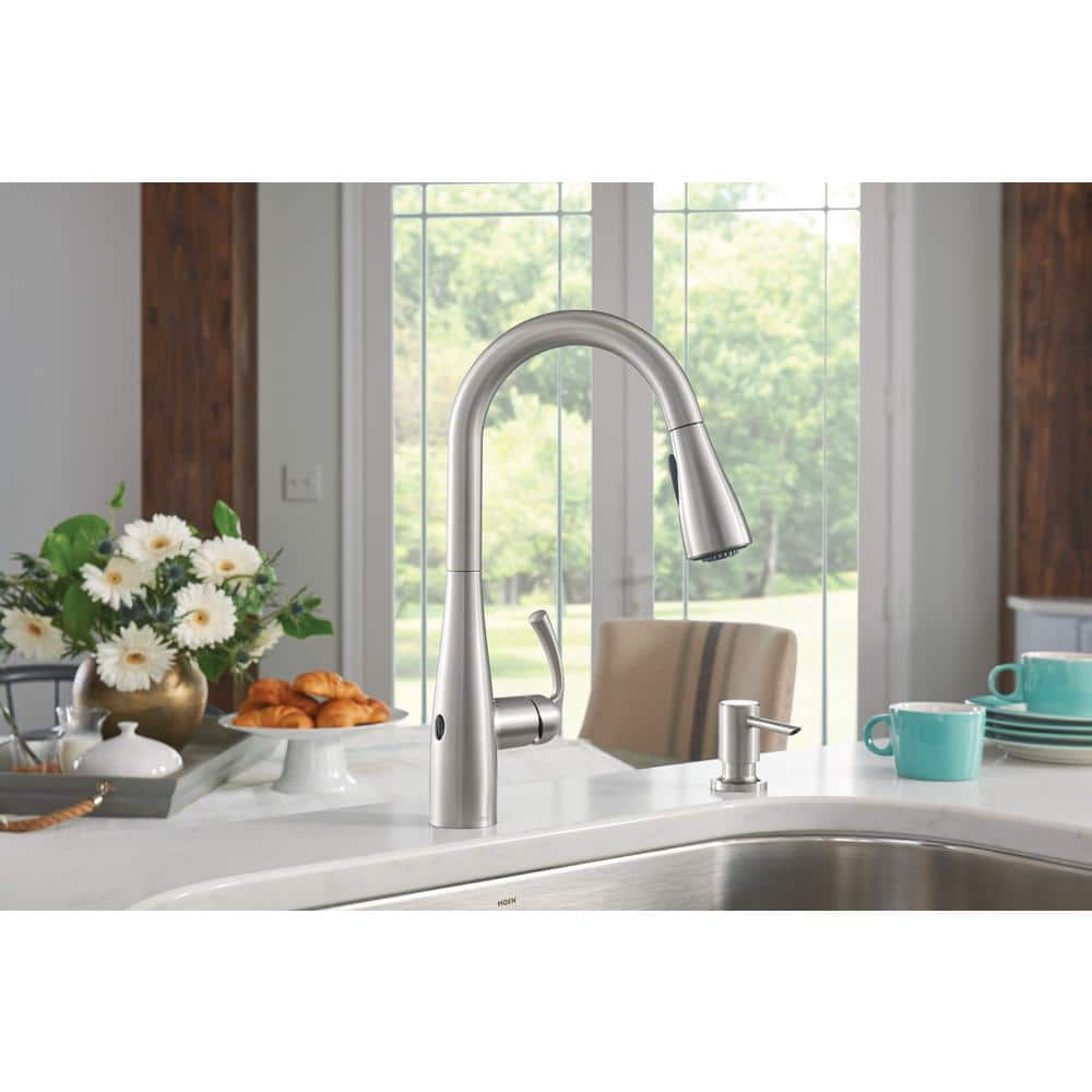 Essie Stainless Steel Touchless Pull-Down Kitchen Faucet with Soap Dispenser