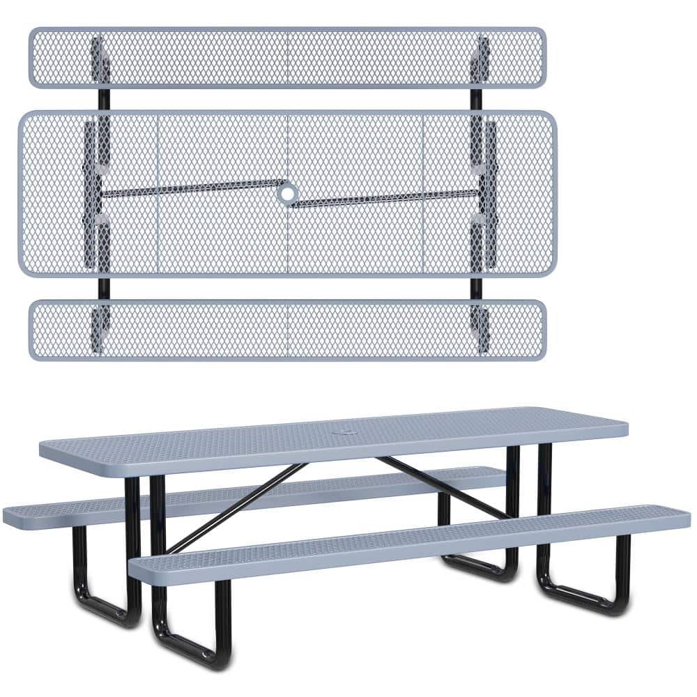 8 ft. Rectangle Portable Outdoor Commercial Metal Picnic Table price history on PriceWatchPro