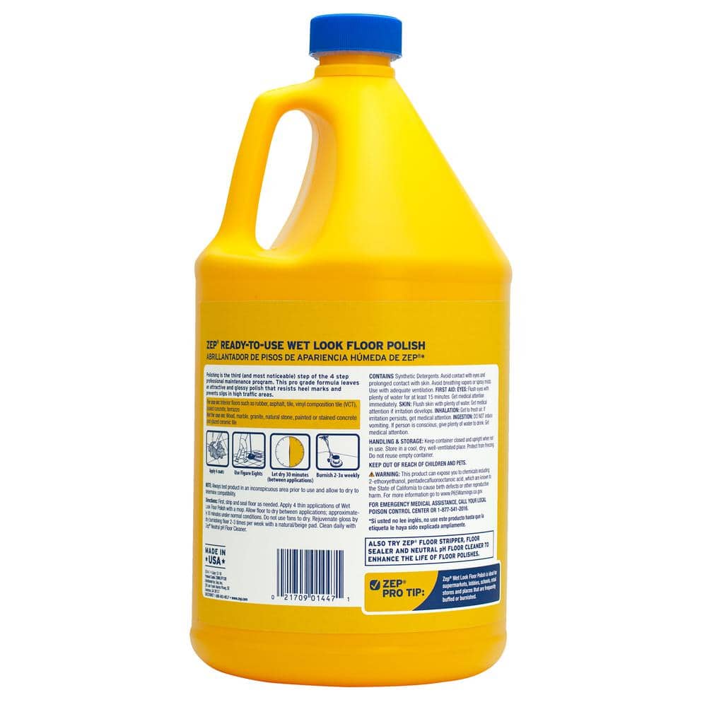 Zep Wet-Look Floor Polish 1 Gallon High Gloss Finish