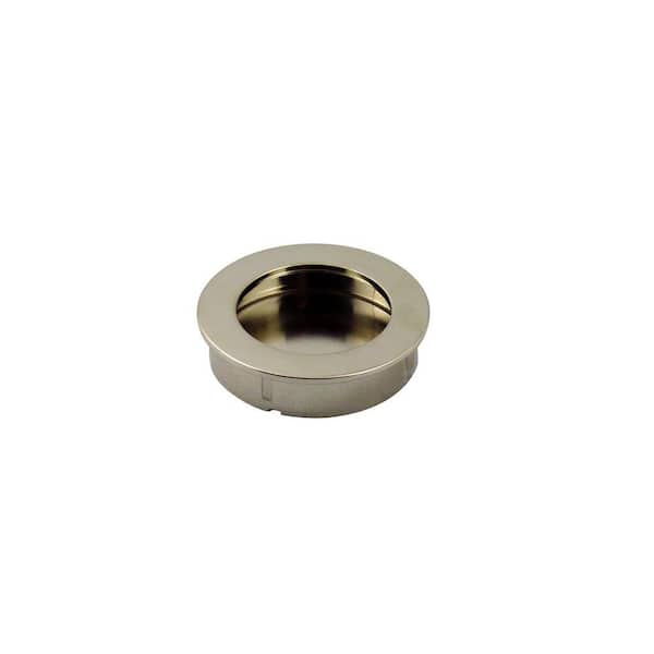 Richelieu Hardware 2 3/8 in. (60 mm) Polished Nickel Modern Round Cabinet Recessed Pull