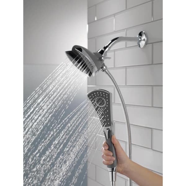 Delta Fixed Handheld Shower Head 4-Spray Magnetic Wall Mount Adjustable Chrome 