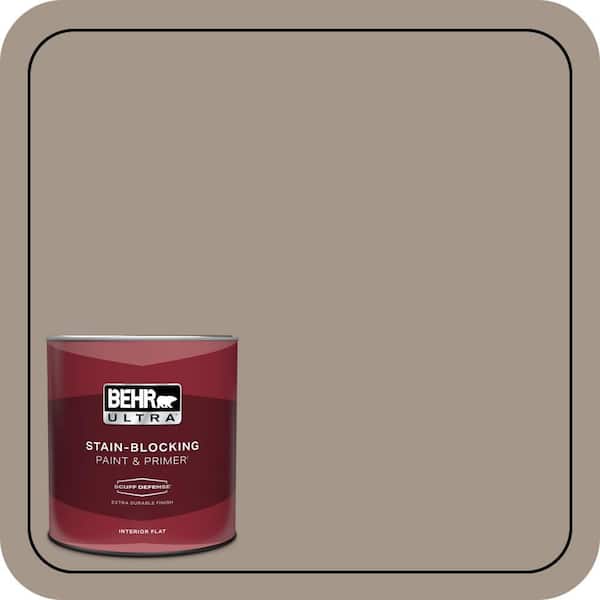 BEHR ULTRA 1 qt. #PPU5-07 Studio Taupe Extra Durable Flat Interior Paint & Primer
