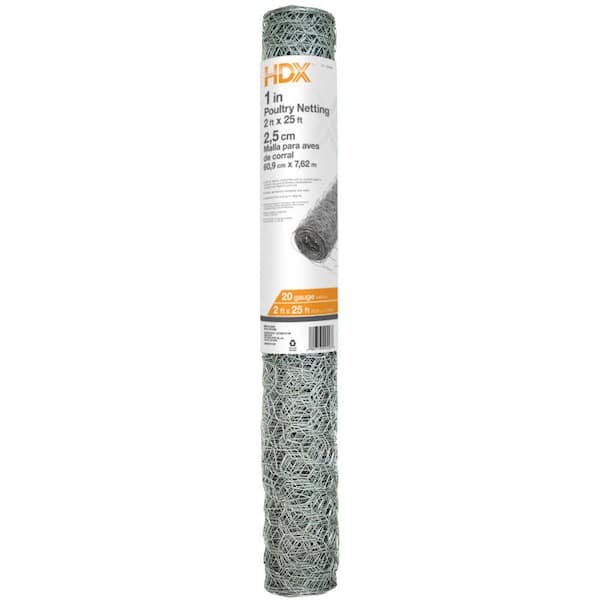 HDX 1 in. x 2 x 25 ft. Poultry Netting