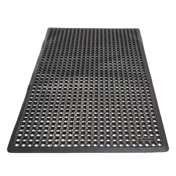 B-Series Black 36 in. X 60 in. Rubber Drain-Thru Anti-Fatigue Kitchen Mat