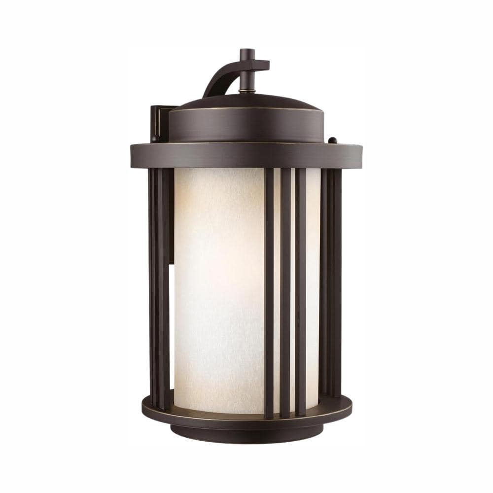 Crowell Antique Bronze Outdoor Wall Lantern with White Aluminum Shade