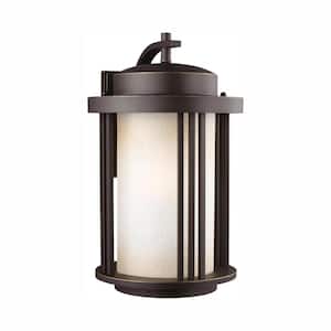 Crowell 1-Light Antique Bronze Outdoor 19.5625 in. Wall Lantern Sconce with LED Bulb