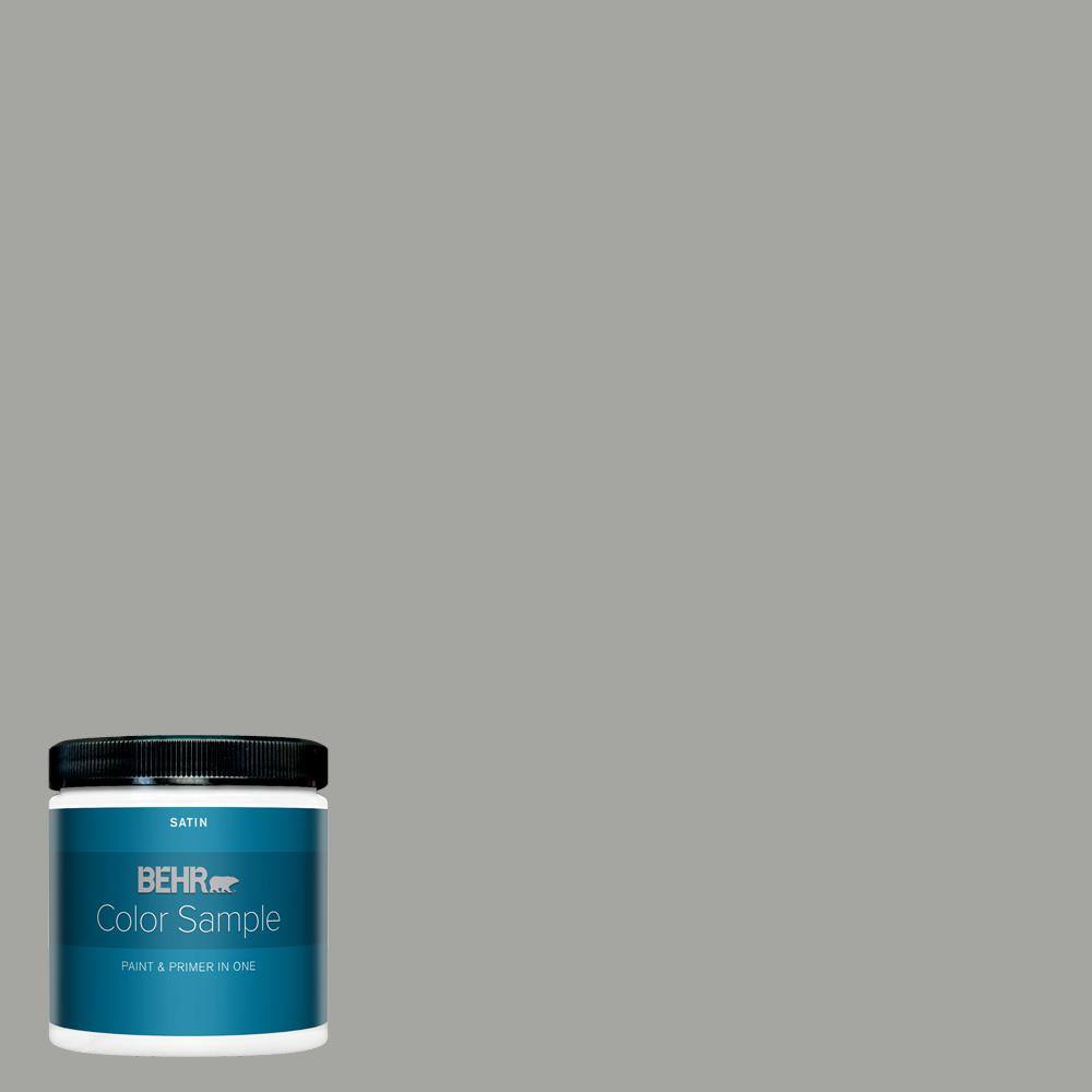 BEHR PREMIUM PLUS 8 oz. PPU2418 Great Graphite Satin Enamel Interior