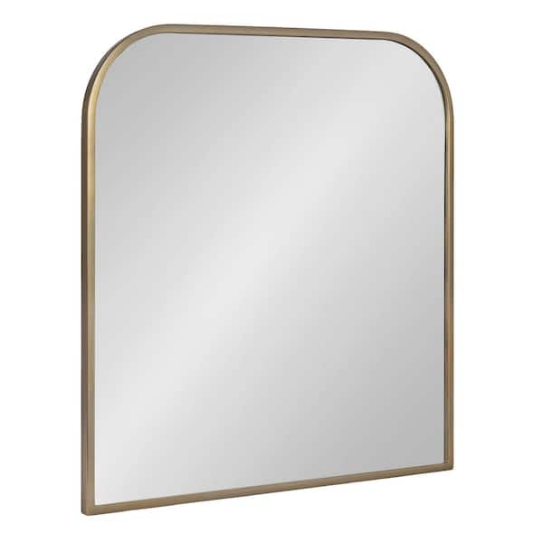 Kate and Laurel Valenti 28 in. W x 30 in. H Gold Arch Contemporary Framed Decorative Wall Mirror