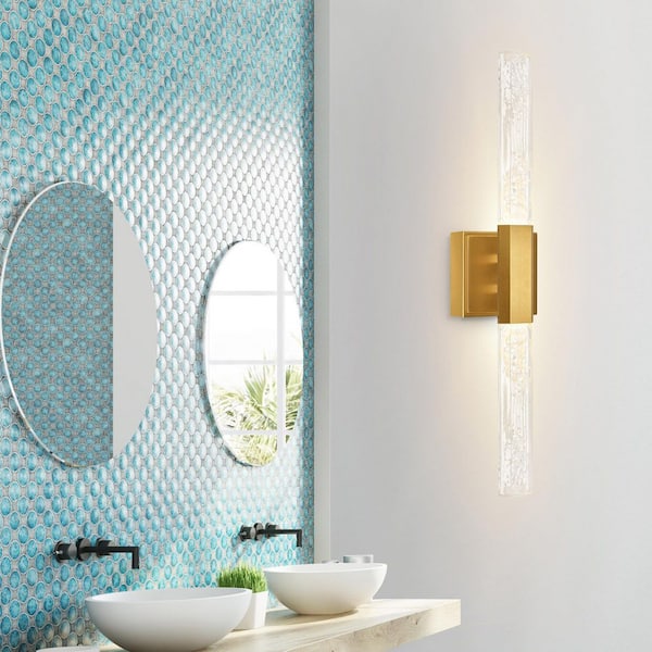 Greta 24 in. 1-Light Integrated LED Brass Vanity Light