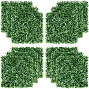 20 in. x 20 in. Artificial Boxwood Hedge Panel Plastic Greenery Indoor/Outdoor Decor 12PCS