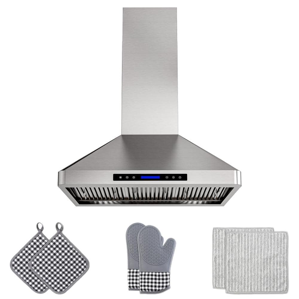 36 in. 300 CFM Convertible Wall Mount Downdraft in Stainless Steel Rounded Corners with Touch Control LCD and Remote price history on PriceWatchPro