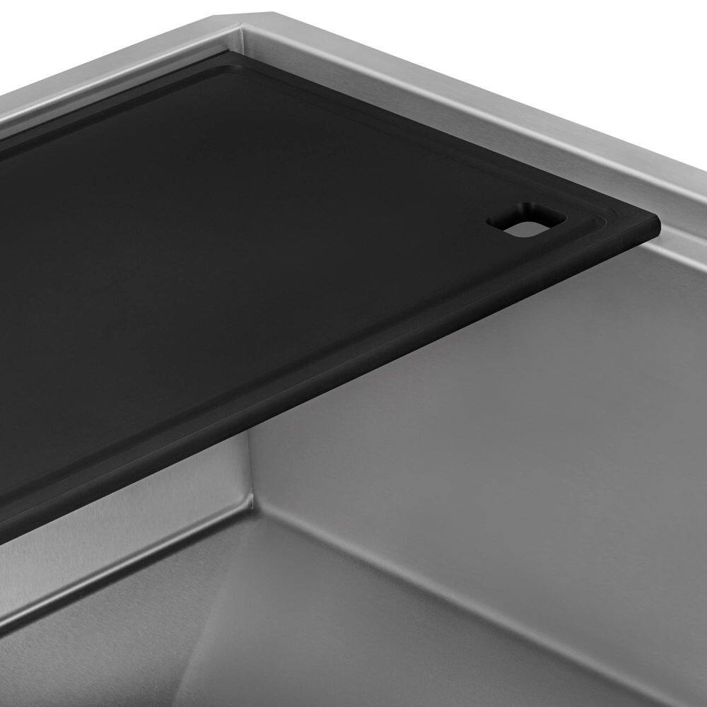 LedgeFit 17 in. x 11 in. Rectangular Matte Black Granite Quartz Composite Replacement Cutting Board - thumbnail 3