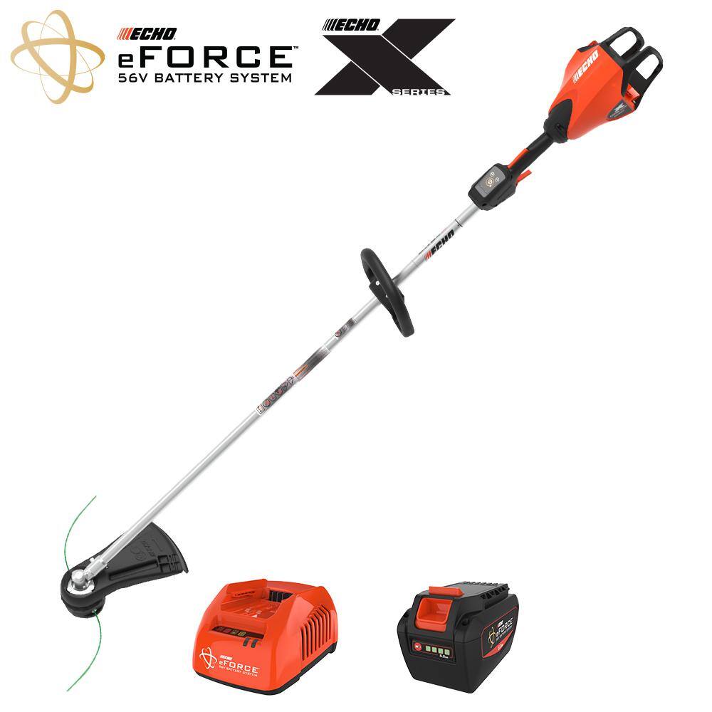 ECHO eFORCE 56V 17 in. Brushless Cordless Battery Trimmer with  Battery  and Charger DSRM-2600C2 - The Home Depot