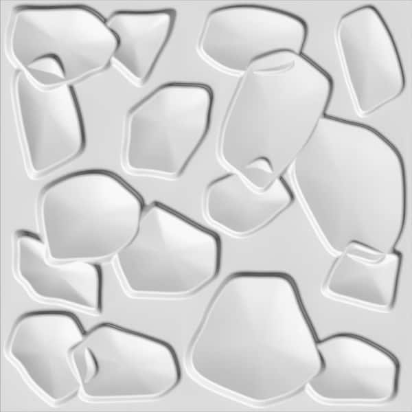 Dundee Deco Falkirk Fifer 20 in. x 20 in. Paintable Off White Abstract Minimalist Fiber Decorative Wall Paneling (5-Pack)