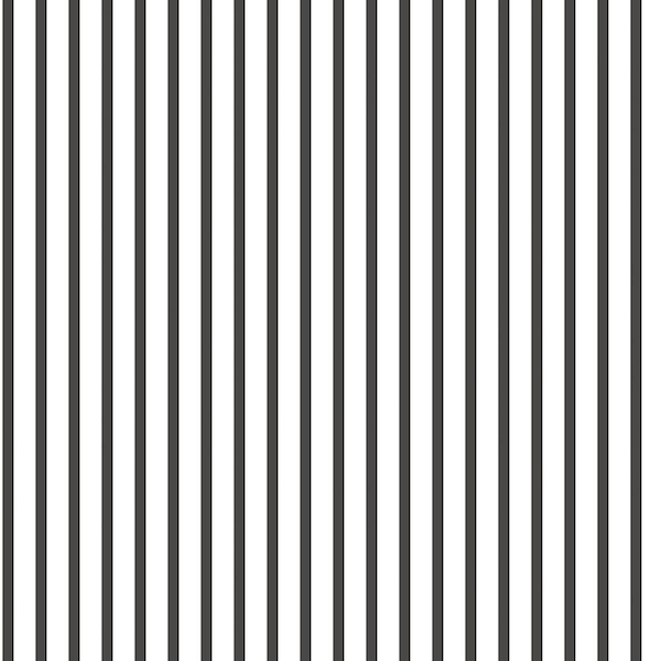 Unbranded Smart Stripes 3 Black/White Breton Stripe Matte Finish Non-Pasted Vinyl on Non-Woven Wallpaper Samples