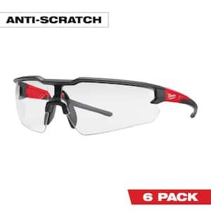 Safety Glasses with Clear Anti-Scratch Lenses (6-Pack)